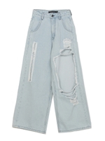 THEO PS HIGH WAIST FLARE DENIM PANTS/ブルー