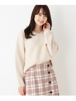 Vネックニットプルオーバー/ライトベージュ(051)