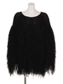 [AULA AILA]FRINGE KNIT/BLACK