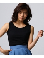 [L]【洗える】ペルヴィアンピマ タンクトップ/ブラック(019)