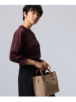 [L]【洗える】ロングカフスモックネックプルオーバー/ボルドー(064)