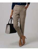 [L]ウールチェックテーパードパンツ/ベージュ(252)