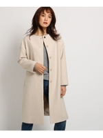 [S]ウールメルトンノーカラーコート/ライトベージュ(051)