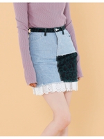 denim skirt/WASH