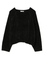 ・furryrate ベロアモールニットプルオーバー/ブラック