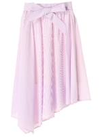 ・ストライプアシンメトリースカート/ラベンダー