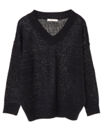 ・スパンコールニットプルオーバー/ネイビー