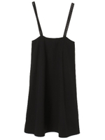 ・ハイウエストフレアジャンパースカート/ブラック