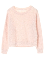 ・フェザー畦編プルオーバー/ライトベージュ