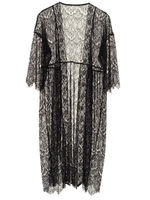 ・ロングレースカーディガン/ブラック