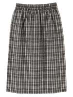 ・起毛チェックナロースカート/ダークグレー