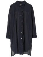 ・綿ローンシャツチュニック/ネイビー