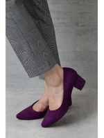 ｜CanCam 11月号掲載｜ポインテッドブロックヒールパンプス/パープル(080)