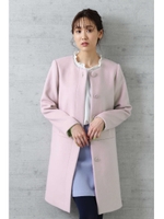 ｜美人百花 １月号掲載｜プレミアムウールノーカラーコート/ラベンダー(080)