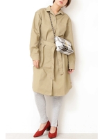 《Dickies》ＴＣツイル刺繍ロゴロングシャツワンピース/ベージュ(040)