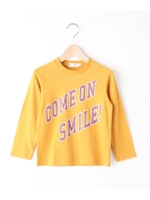 【150cmまで】COME ON SMILE ロゴロングTシャツ/マスタード(033)