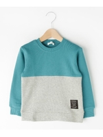 【150cmまで】裏毛切替ボーイズトレーナー/ブルー(092)