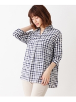 【2点セット】ワッシャー風スキッパーシャツ+タンクトップ/ネイビー(293)