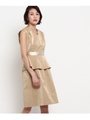 【3WAY】ぺプラムワンピース/ライトベージュ(051)