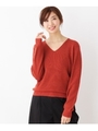 【42(LL)WEB限定サイズ】畦Vネックプルオーバー/レンガ(069)
