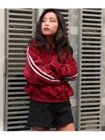 【ANAP】ダブルラインベロアフーディーパ/ワイン(026)