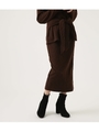 【AZUL BY MOUSSY】BLUSHED TIGHT MIDI SKIRT/D/BRN