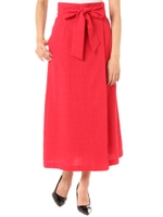 【AZUL BY MOUSSY】ウエストリボンロングスカート/RED