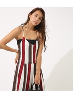 【AZUL BY MOUSSY】エスパンディパネル切り替えオールインワン/柄RED