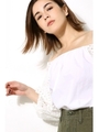 【AZUL BY MOUSSY】オフショルレースTOPS/O/WHT