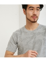 【AZUL BY MOUSSY】シャドーカモパイル半袖クル-ネックT/T.GRY