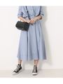 【AZUL BY MOUSSY】タイプライターマキシスカート/L/BLU
