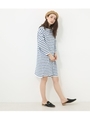 【AZUL BY MOUSSY】ボーダーCUTオーバーワンピ/柄BLU