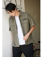 【AZUL BY MOUSSY】ミリタリー開襟シャツ/KHA
