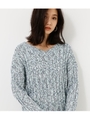 【AZUL BY MOUSSY】メランジリリヤーンニット/柄BLU