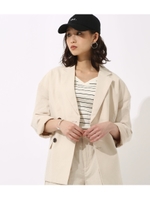 【AZUL BY MOUSSY】リネン混ルーズジャケット/L/BEG