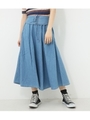 【AZUL BY MOUSSY】レースアップフレアスカート/L/BLU