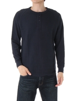 【AZUL BY MOUSSY】変形ハニカムメッシュヘンリーネック長袖プルオーバー/D/NVY