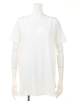 【BED＆BREAKFAST】Technorama Standard V−neck Tee Dress/WHITE