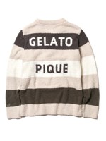 【GELATO PIQUE HOMME】'ベビモコ'4ボーダープルオーバー/BEG