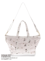 【PEANUTS】ストライプママバッグ/PNK