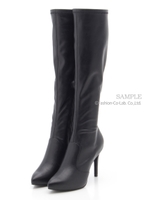 【R&E】ストレッチ美脚ロングブーツ/ブラック