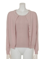 【Rew de Rew】ビジュー付アンサンブル（8R11-091048A）/ピンク