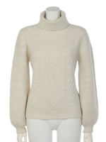 【Rew de Rew】ラメ入りタートルネックニット（8R14-113070）/ベージュ