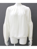 【Settimissimo】スリーブタックスムースブラウス/オフホワイト(002)