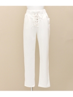 【USA】レースアップスウェットパンツ/ホワイト(001)