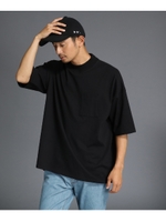 【USAコットン】WEB限定 ビッグシルエットドロップショルダ/ブラック(019)