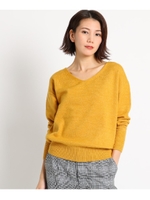 【WEB限定】【洗える】Vネックニット/マスタード(033)