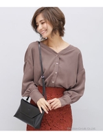 【WEB限定】とろみブラウス/モカベージュ