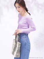 【WEB限定】ランダムリブニット/ラベンダー