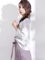 【WEB限定】ワイドドロップトップス/トップグレー